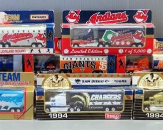 Matchbox NFL And MLB Team Tractor/ Trailer Collection, Total 11