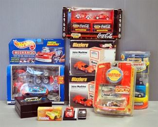 Hot Wheels, Matchbox And Johnny Lightning 1:64 Scale Cars, And Sizzlers Juice Machines