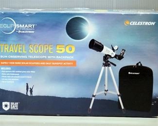 Celestron EclipSmart Travel Scope 50 Sun Observing Telescope With Backpack
