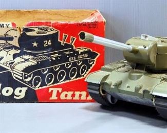 Remco US Army Bulldog Tank, With Shells, In Original Box
