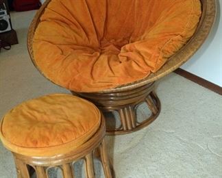 Papasan chair and ottoman