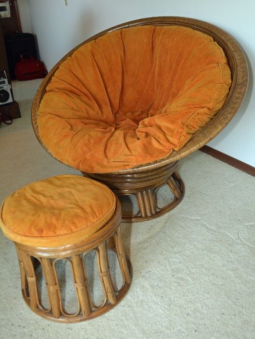 Papasan chair and ottoman