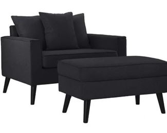 Beautiful chair and ottoman, Black