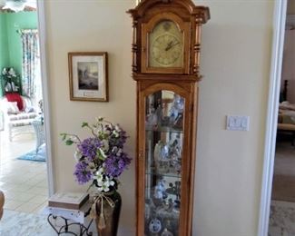 Elegant Grandfather clock with built in display case