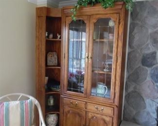 Closed cabinet, for displaying all your treasured items, and nice round display cabinet perfect for the corners