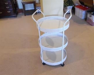 Round serving and storage cart