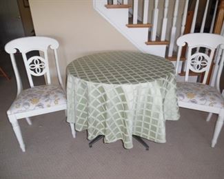 Solid wood chairs and decorative table