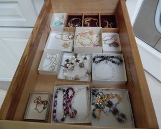 Boxes of costume jewelry