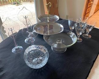 Crystal Serveware Lily Oil Lamps And Platters
