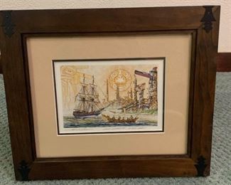 Framed Painting Lady Washington Totem Moon