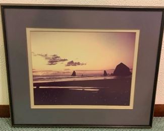 Framed Photographs Of An Evening Beach Scene