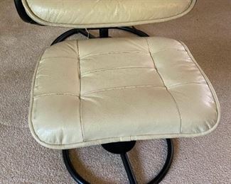 Leather Swivel Chair And Ottoman