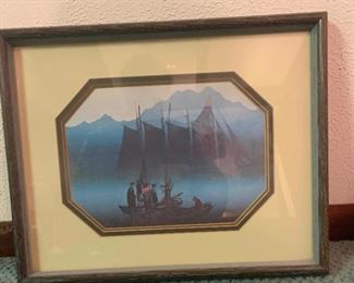 Print by Elton Bennet of Ships