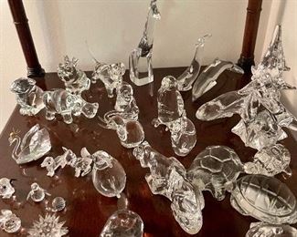 Substantial collection of Steuben among other fine glass figures
