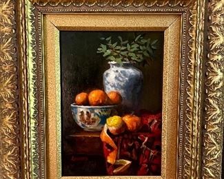 Diminutive oil still life 