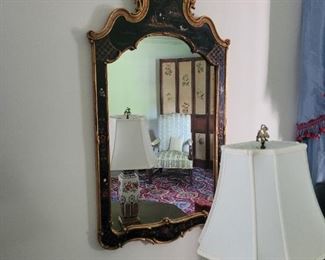 Chinoiseries wooden mirror 