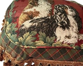 One of a pair of magnificent spaniel pillows 