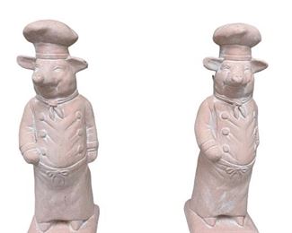 These are great kitchen chef pigs! They stand about 12-14" tall