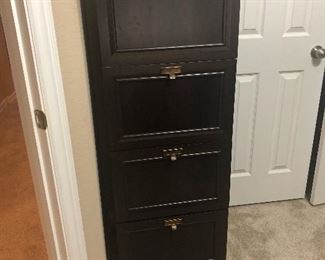 tall wooden file cabinet