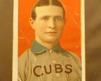 1909 T206 Piedmont 150 Frank Chance Portrait (Red Background) HOF, Creased
