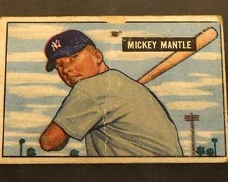 1951 Bowman Mickey Mantle #253 Mickey Mantle's True Rookie Card, Creased
