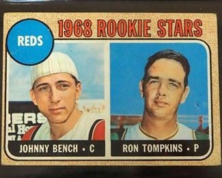 1968 Topps Rookie Stars Johnny Bench HOF / Ron Tompkins #247 HOF
