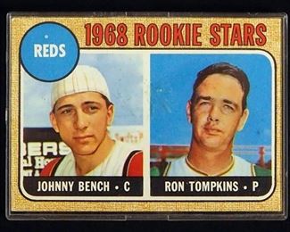 1968 Topps Reds' Rookie Stars Johnny Bench HOF, Ron Tompkins #247 (Rookie Card)
