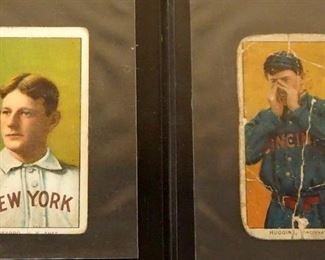 1909 T206 Sweet Caporal Factory 30 Jack Chesbro (Miscut) HOF, And Piedmont 350 Miller Huggins (Hands At Mouth) HOF, Creased
