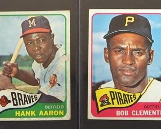 1965 Topps Hank Aaron HOF #170 And Bob Clemente HOF #160
