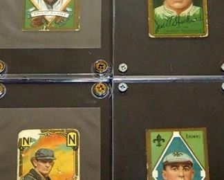 1911 T205 Gold Border Jack Knight (Premium Back), John Nee (Premium Back, Rare Minor Leaguer), Barney Pelty, And Jas. T. Sheckard (Premium Back)
