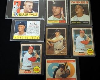 Roger Maris Lot, Includes 1960 Topps #377, #565, 1961 Topps #2, 1964 Topps #225, 1962 Topps #1, 1968 Topps #330 (2), 1963 Post #16, Total Qty 8
