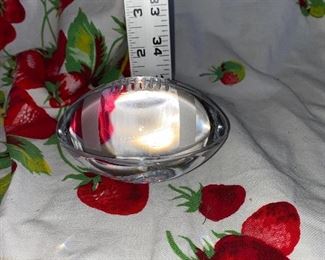 Small Crystal Football Marked on Bottom ND Sandy Tiffany/Baccarat $50.00 
