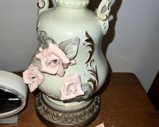 Pair of ornate lamps
