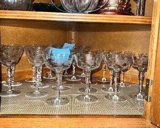 Lovely etched crystal set