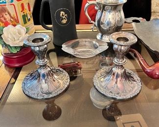 Sterling candlestick pair