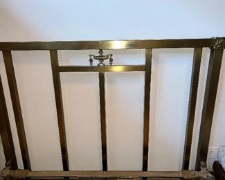 In love with this heavy duty brass bed. This is a unique quality piece not often found at sales- we're thinking it may be French