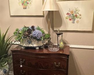 This lovely 3-drawer chest matches the dining table, china cabinet, and buffet.