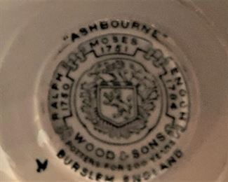 "Ashbourne" cups and saucers - made in England by Wood & Sons