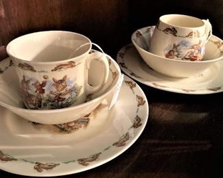 Two 3-piece sets - "Bunnykins" fine bone china  by Royal Doulton 