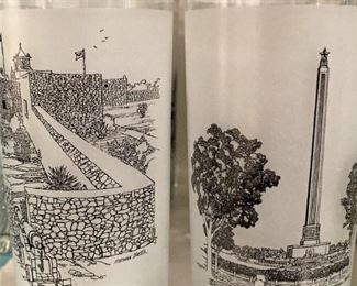 Two of the "Commemorative glasses honoring the 150th anniversary of Texas" (Total of 6)