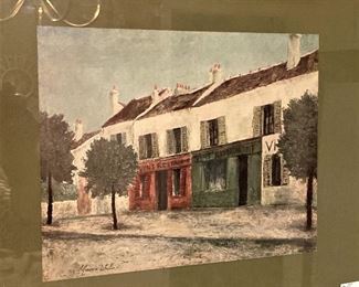 Matted and framed print by  Artist Maurice Utrillo,  a French painter of the School of Paris who specialized in cityscapes.