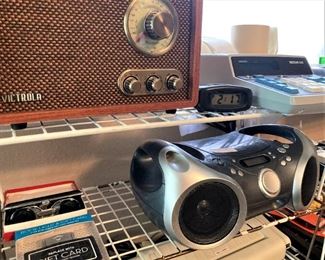 Vintage Victrola radio; boom box; adding maching