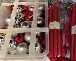 Christmas ball; candles