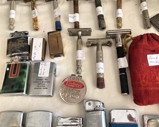Vintage lighters and razors