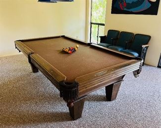Pool table with Bakelite balls