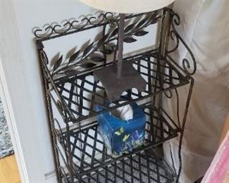 Folding metal shelf
