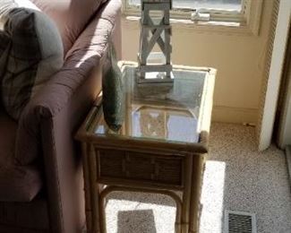 Rattan end table