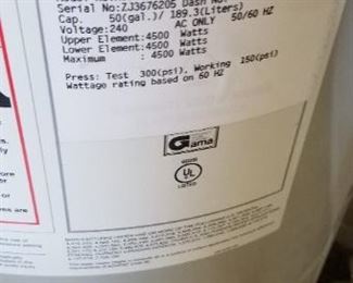 Bradford White electric water heater