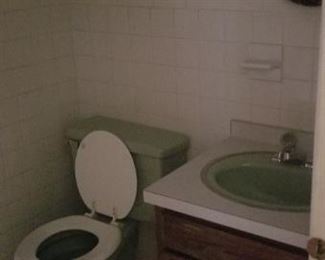 Bath vanity; old school commode