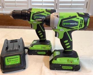 JACR623 Two Greenworks Rechargeable Drills